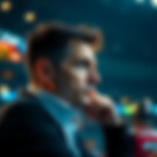 Bettor reflecting on sports betting choices with a thoughtful expression