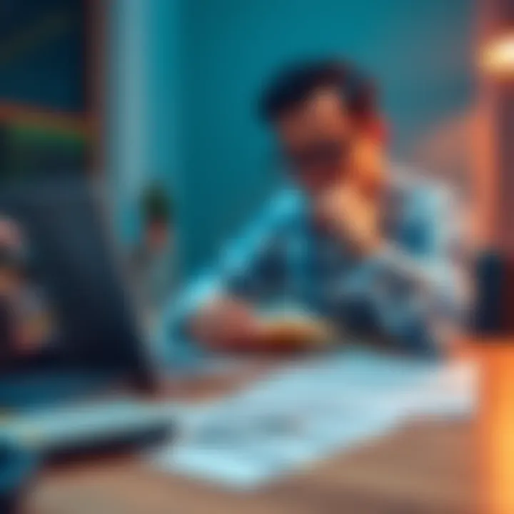 Bettor reviewing stake limits on a laptop A person looking at their betting account on a laptop, frustrated by max stake limits, alongside betting slips and a calculator on the table