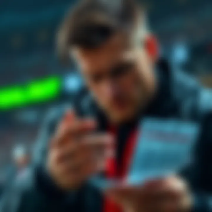 A frustrated bettor looking at a betting slip showing a loss after Lamar Jackson was ruled out of the game.