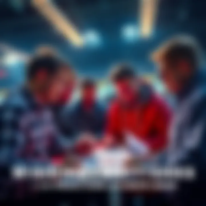 Bettors Analyzing Winning Predictions A group of bettors discussing successful 2-0 predictions with charts and notes in front of them