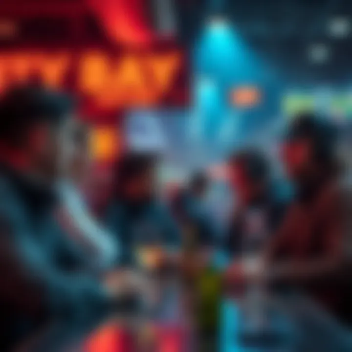 Group of bettors discussing low odds on City matches at a sports bar