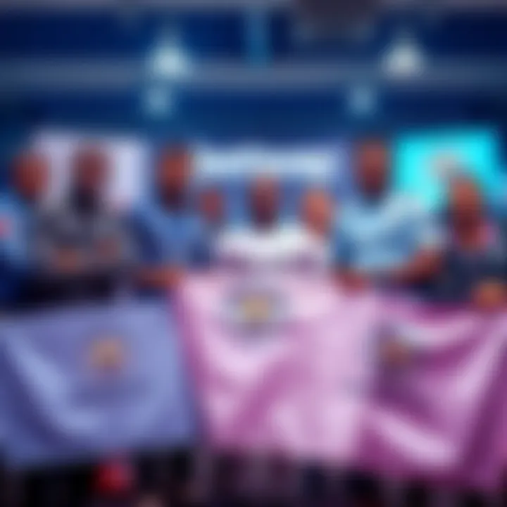 Betway team members collaborating with Manchester City representatives to promote responsible gambling in Africa, with banners emphasizing safer gaming practices.