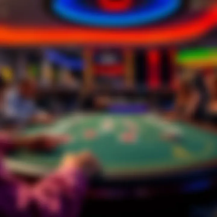A vibrant Big Baccarat table with cards and chips, showing players engaged in the game.