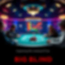 An online poker table showing players with a focus on the big blind position.