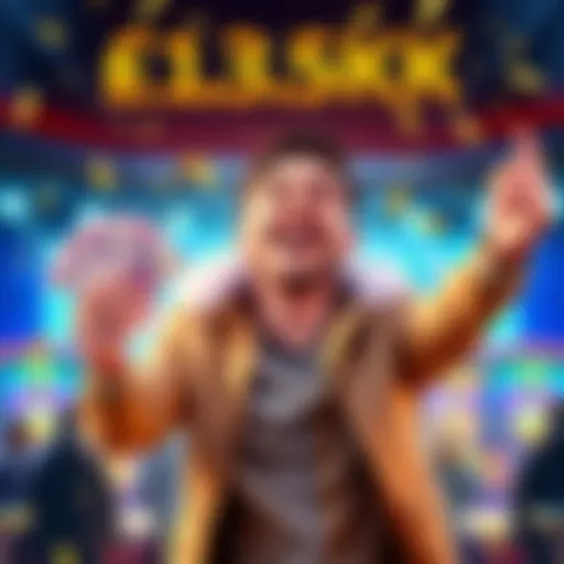 A person celebrates after winning a large jackpot, holding cash and smiling with excitement.
