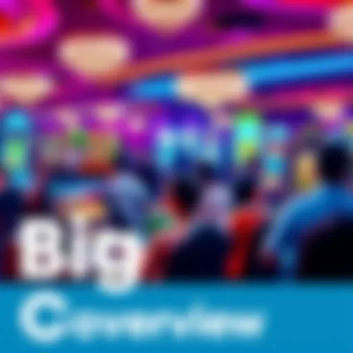 A vibrant scene of players engaged in various games at Big Roller Casino, showcasing excitement and interaction.