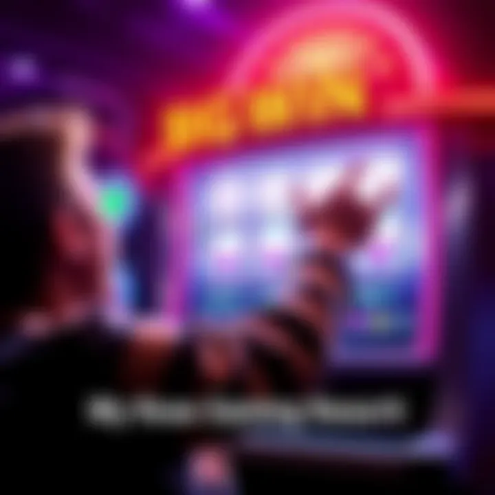A player celebrating a large slot machine win at Rose Gaming Resort, with the slot displaying a winning combination and bright lights shining around.