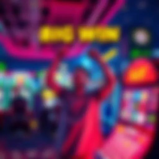 A player celebrating a big win on a colorful slot machine during a live stream.
