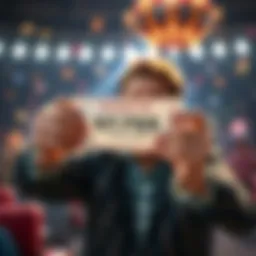 A person celebrating a big win while holding a betting slip showing a large payout from a small wager.