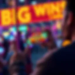 A person celebrating while holding a smartphone displaying a winning screen from a gaming app