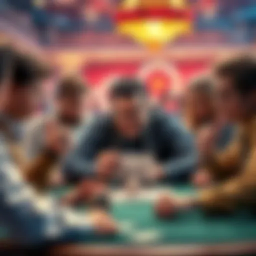 A player aggressively marking their Bingo card in a high-stakes game, while opponents look frustrated.