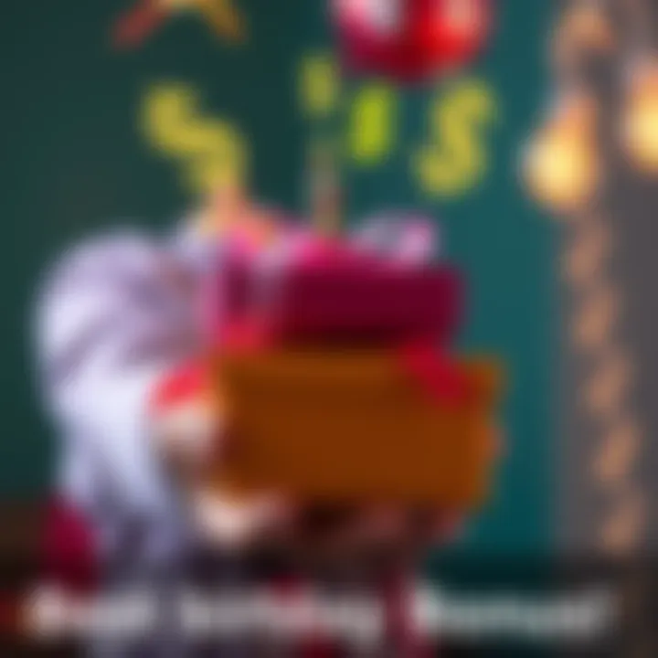 A person holding a gift box with dollar signs above it, celebrating their birthday.