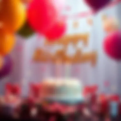 A festive birthday scene with balloons, cake, and gifts indicating a special bonus at Plat1