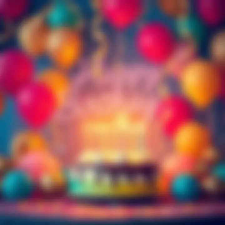 Birthday Celebration Countdown A vibrant birthday celebration with balloons and cake, symbolizing generosity and joy as the countdown begins.
