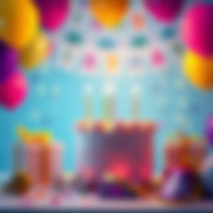 A festive birthday scene featuring a cake, balloons, and gifts, representing the bonuses people receive from Stake on their birthdays.