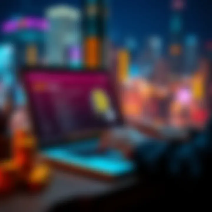 A person using a laptop to cash out Bitcoin on a reliable website