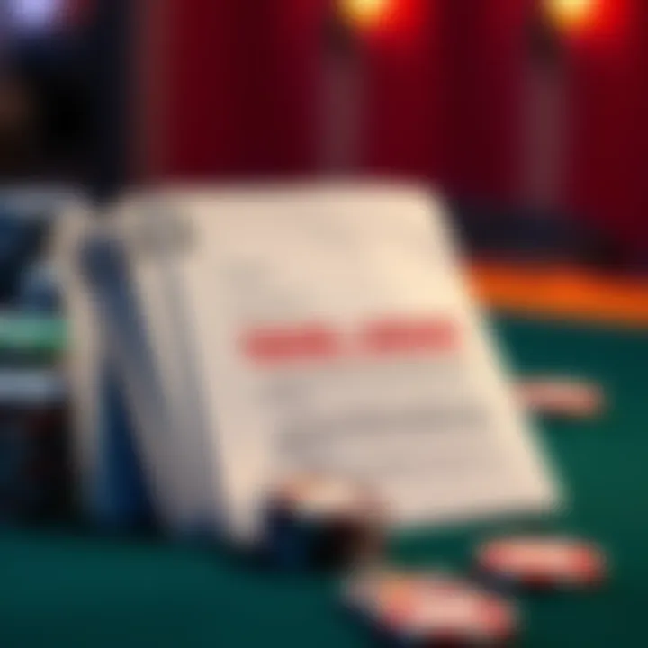 A stack of cards and a cease-and-desist letter on a table, symbolizing legal threats in gambling.