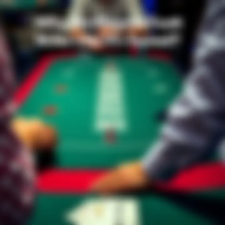 A close-up of a blackjack table with a player choosing to stand on a hand totaling 16 against a dealer's face card.