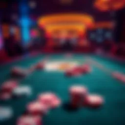 A blackjack table showing cards and chips, highlighting the game environment where players face the house.