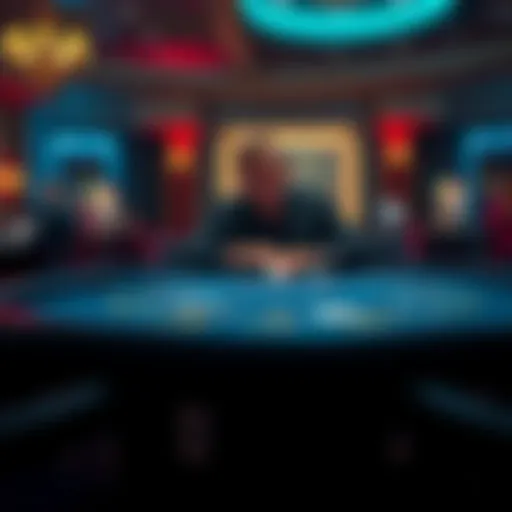 A player at a blackjack table looks frustrated while staring at a face down card after a double down move.