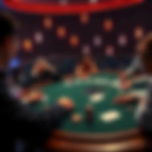Blackjack Table Scene A blackjack table showing a dealer and players, one player looking confused after making a questionable move, with cards and chips visible on the table.