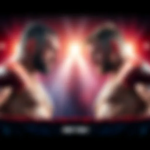 Blanchfield and Barber standing in the ring, ready to fight with intense expressions.
