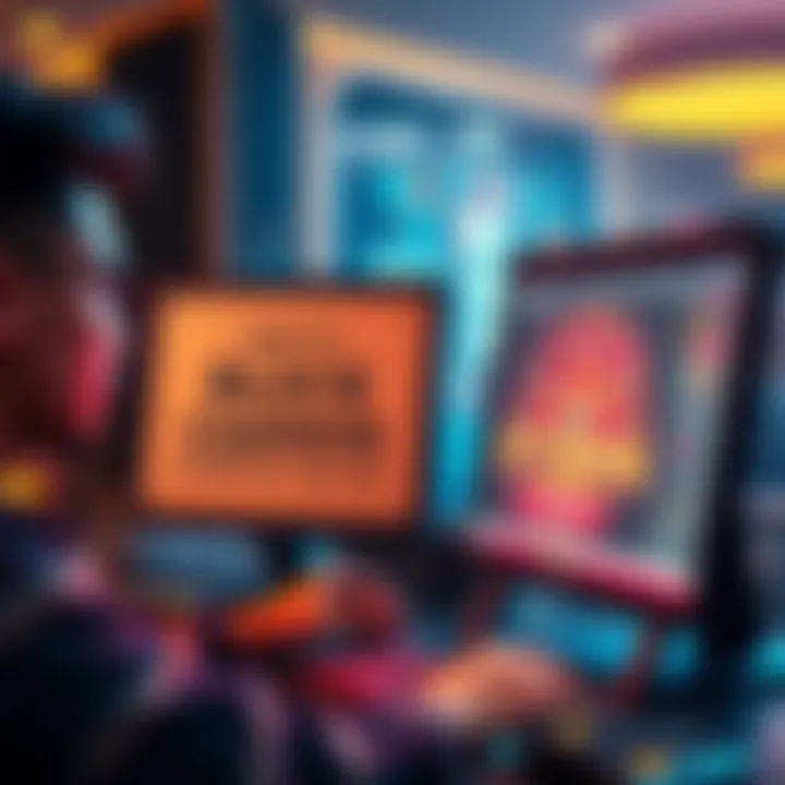 A person using a computer with a warning sign about offshore casinos in the UK