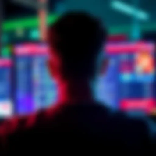 A person looking frustrated at a computer screen with a blocked poker account notification