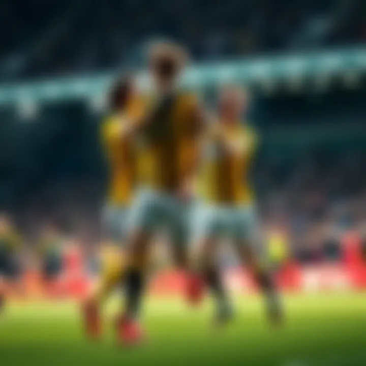 Bodø Glimt players celebrating after scoring a goal in a Champions League match