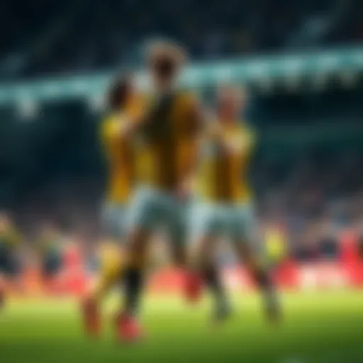 Bodø Glimt celebrating a goal Bodø Glimt players celebrating after scoring a goal in a Champions League match