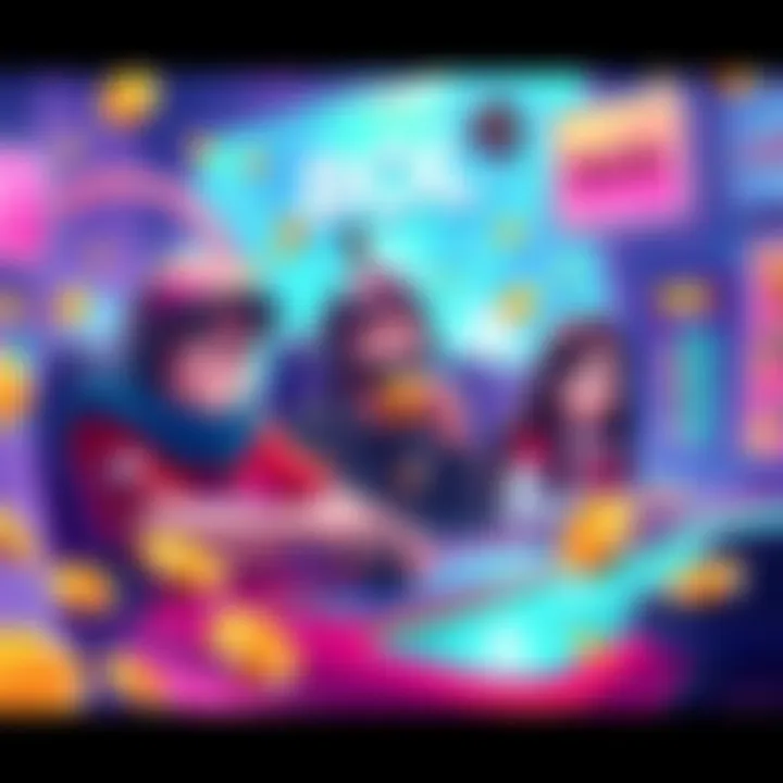 A vibrant illustration showcasing characters playing BOL, surrounded by colorful bonuses and excitement.