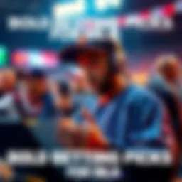 A sports bettor reviewing bold betting picks for MLB games, showing enthusiasm and focus.