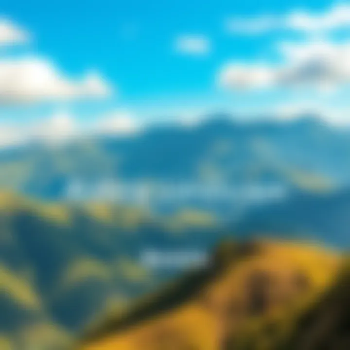 A vibrant view of a mountainous Bolivia landscape with green hills and blue skies, reflecting the beauty of the region.