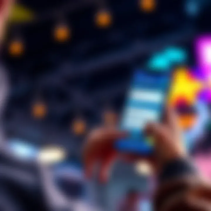 Person holding a smartphone with bonus drop codes on the screen, looking excited