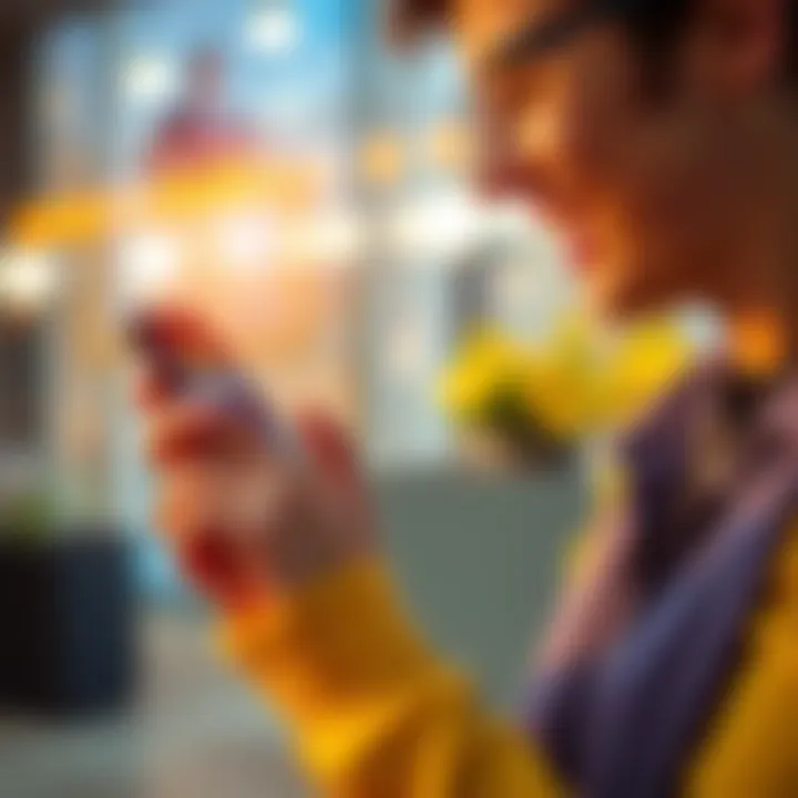 A person joyfully checking a phone with a notification about a bonus payout
