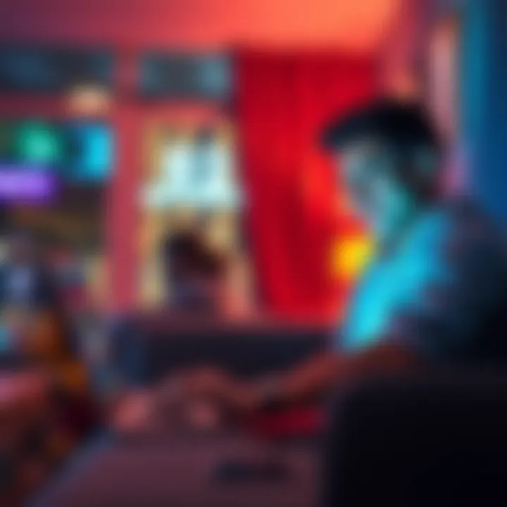 A person smiling while viewing online gaming bonuses on their laptop in a cozy setting