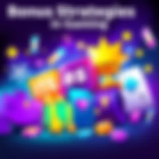 A vibrant illustration depicting various gaming bonuses designed to engage players, showcasing excitement and rewards.
