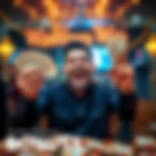 A smiling person holding cash and celebrating after receiving a weekly bonus