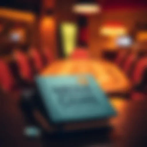 Two books about poker and mental skills on a desk with a poker table in the background.
