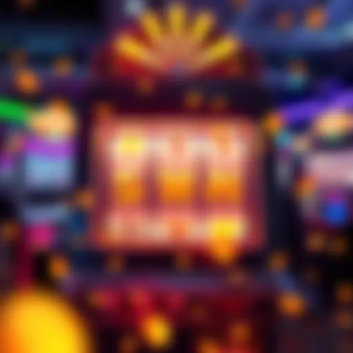 A slot machine displaying bright lights and a winning combination after a single spin, celebrating a big win.