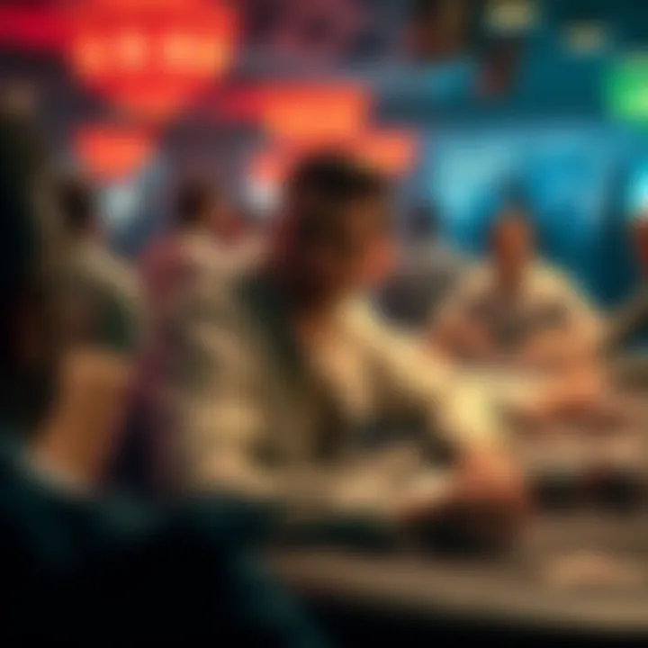 A player looking frustrated while sitting at a slow-paced live poker table surrounded by unengaged opponents