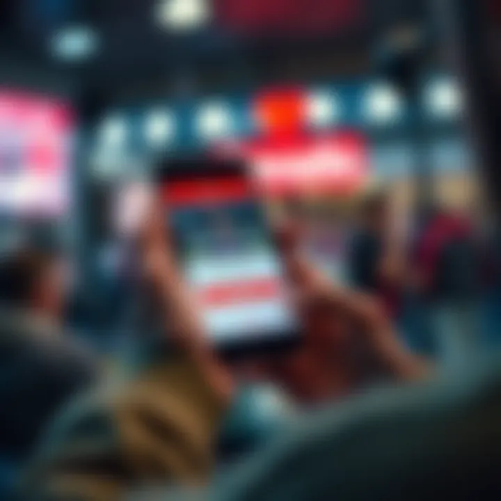 Bovada Account Sale A person holding a smartphone with a Bovada account on the screen, looking to sell it. They're engaged in a conversation, indicating serious inquiries.