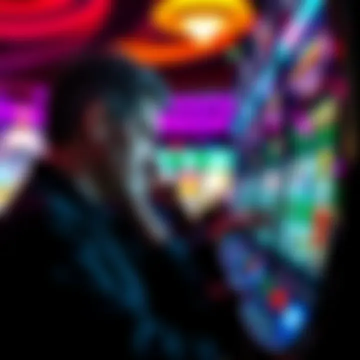 A player looks frustrated while playing a slot machine, questioning fairness after missing a jackpot.