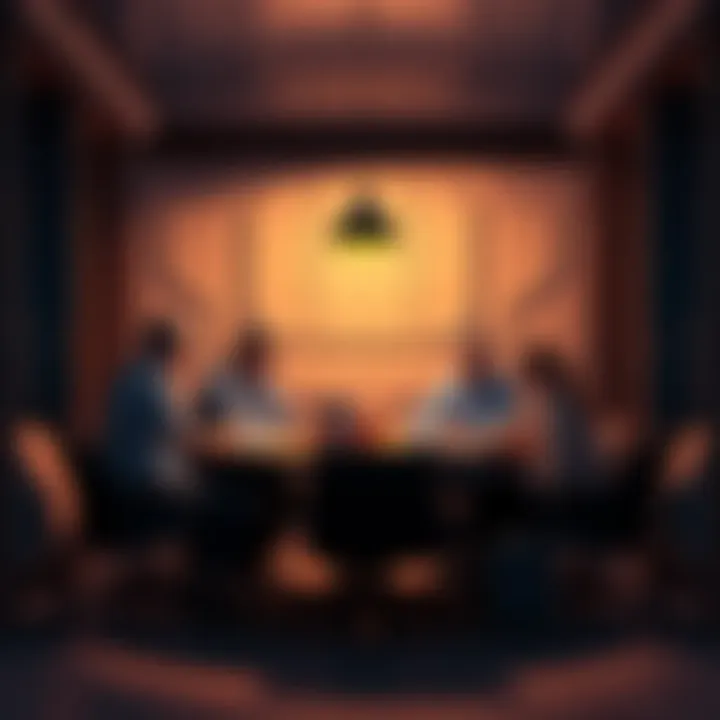 A group of people sharing tips about box truck down payments and insurance at a round table