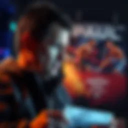 A boxing fan with a concerned expression, looking at a poster of Paul’s upcoming fight, with a betting slip in hand.