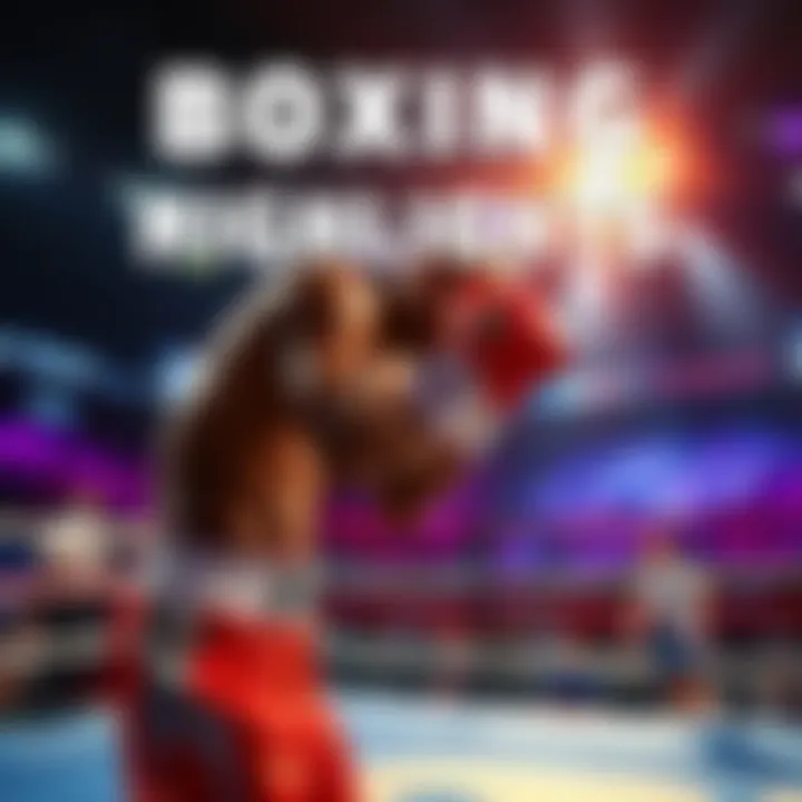 A boxer throwing a punch in the ring during a match, with a cheering crowd in the background.