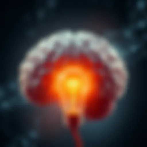 A glowing lightbulb above a human brain, symbolizing creativity and intelligence.
