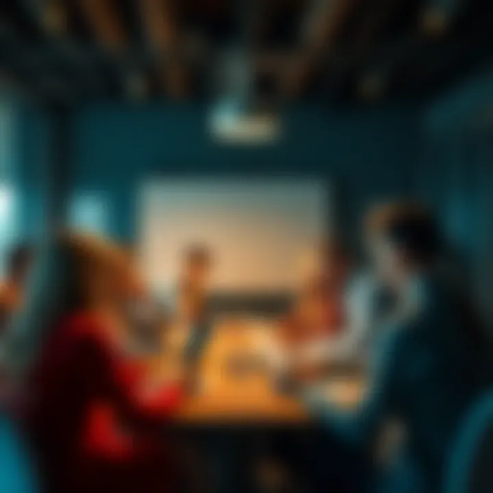 A diverse group of people engaged in a brainstorming session, sharing ideas and notes.