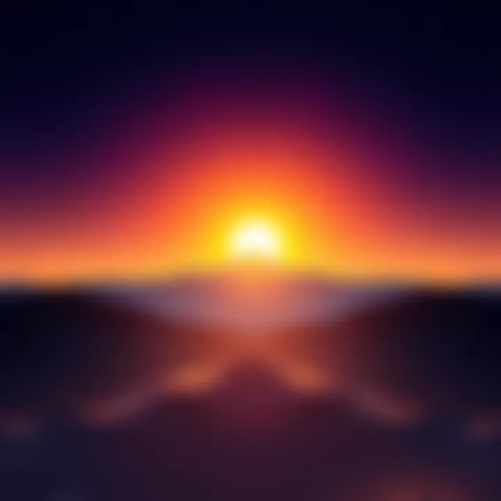 A bright sunrise illuminating the peaks of a mountain range, symbolizing hope and new beginnings.