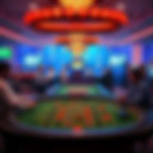 A view of a Bubble Craps table with players placing bets and the dealer overseeing the game.